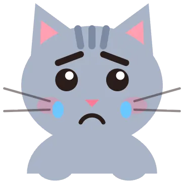 Gigi, the grey tabby, crying