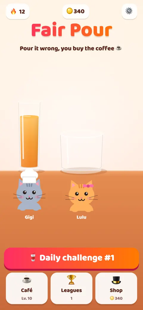 Home screen with Lulu and Gigi